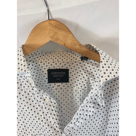 NWOT Nordstrom Mens Shop Trim Fit Long Sleeve Button Down Shirt 16 - Picture 2 of 4